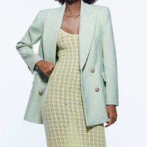 ZARA Double Breasted Striped blazer, Size S